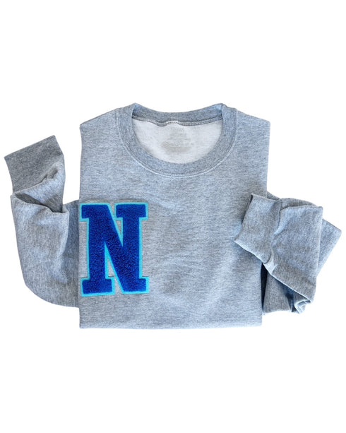 Customizable Patch Sweatshirt - Single Letter Chenille Patch
